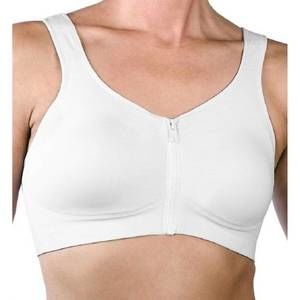 NEW FRESH COMFORT seamless zipper front close bra in white